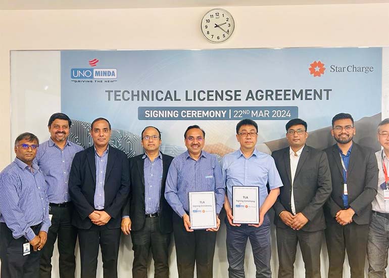 Uno Minda Signs TLA with StarCharge for EV Supply Equipments