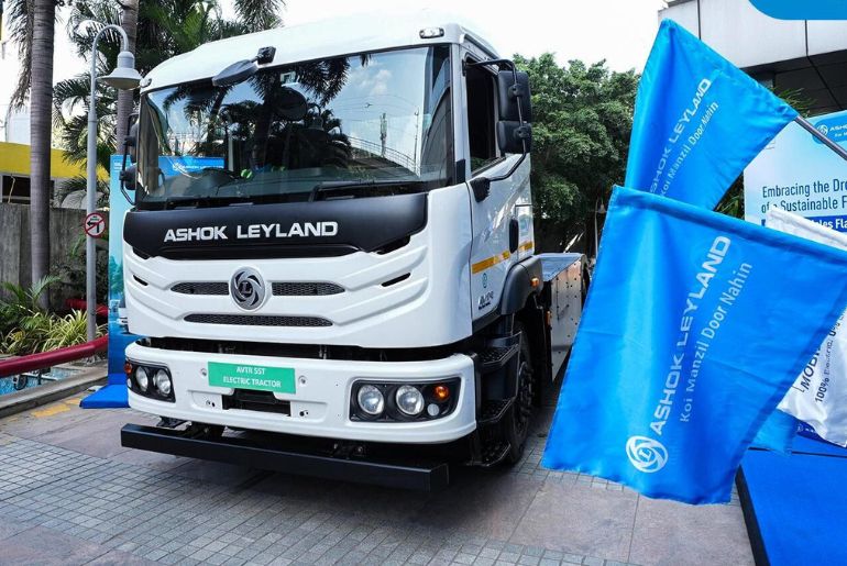Ashok Leyland Delivers AVTR 55T Electric Trucks