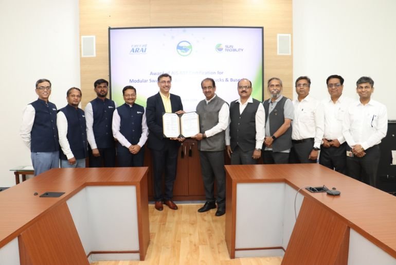 SUN Mobility’s HEV Business earns Industry-first AIS-038 certification for its Indigenous High-voltage Modular Swappable Battery Platform for Trucks and Buses.